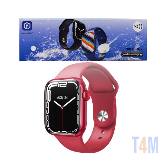 Smartwatch Esportivo HIwatch T700 Pro Max Series 7 1,86" 2,5D Vermelho
